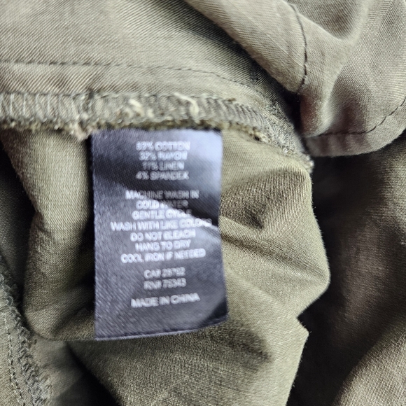 Nicole Miller Skirt Womens Green Cargo Midi Front Zip Cotton Blend Pockets Sz 10 - Picture 6 of 8